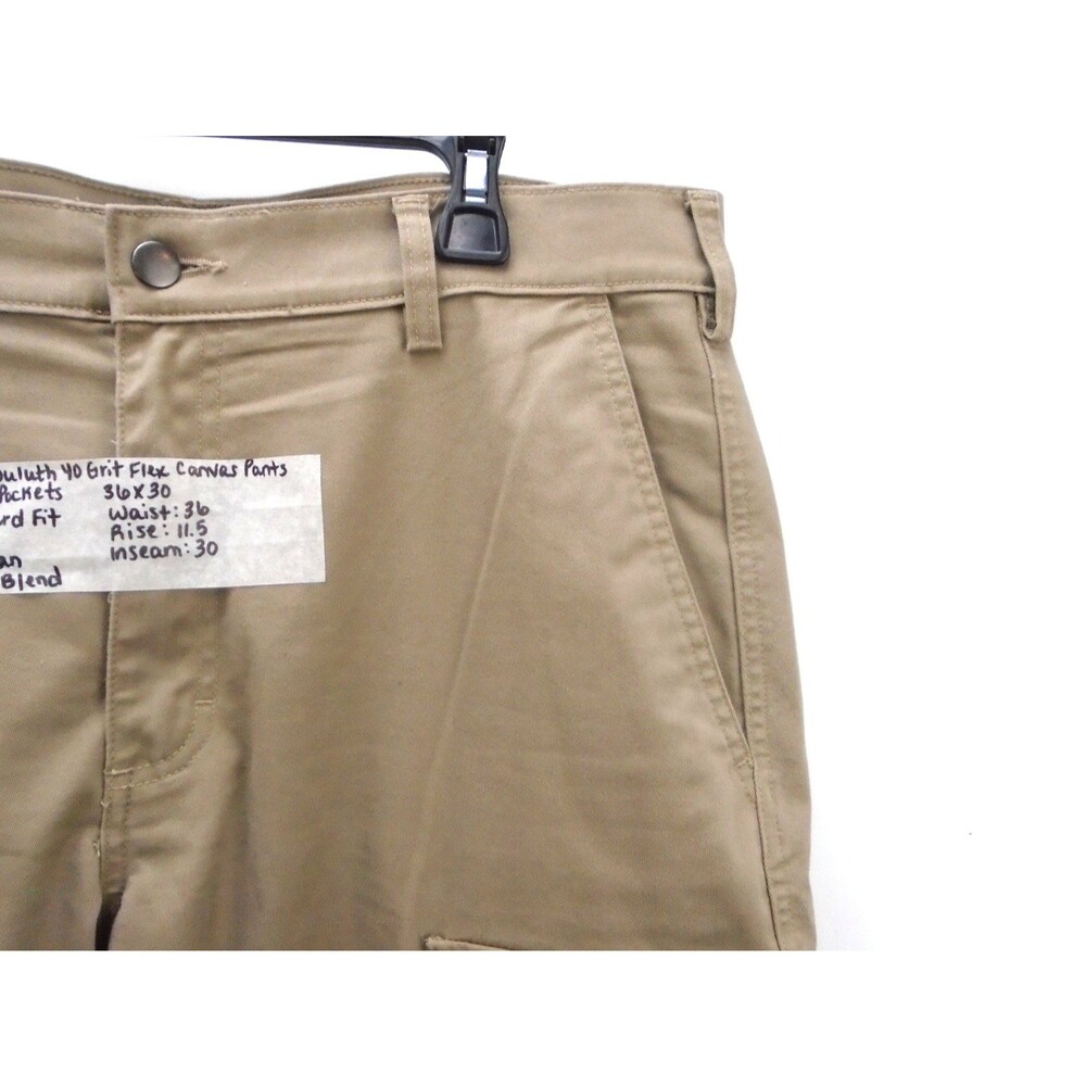 Duluth Trading 40 Grit Cargo Pants Mens 36x30 Tan Flex Workwear Standard Fit - Picture 6 of 11